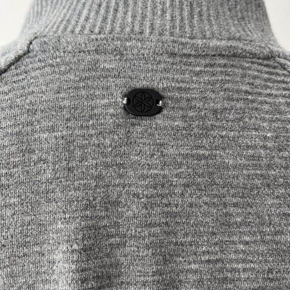 Gaiam Mercer Bomber Grey Zip Up Ribbed Sweatshirt Size S Workout Yoga - Picture 6 of 7
